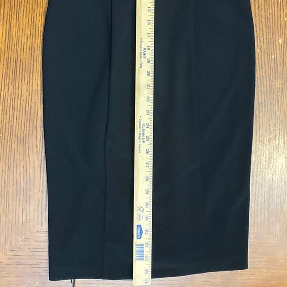 Ruffle Sheer Illusion Little Black Dress Classic Minimal 10 Luxury R&M Richards - Picture 7 of 10